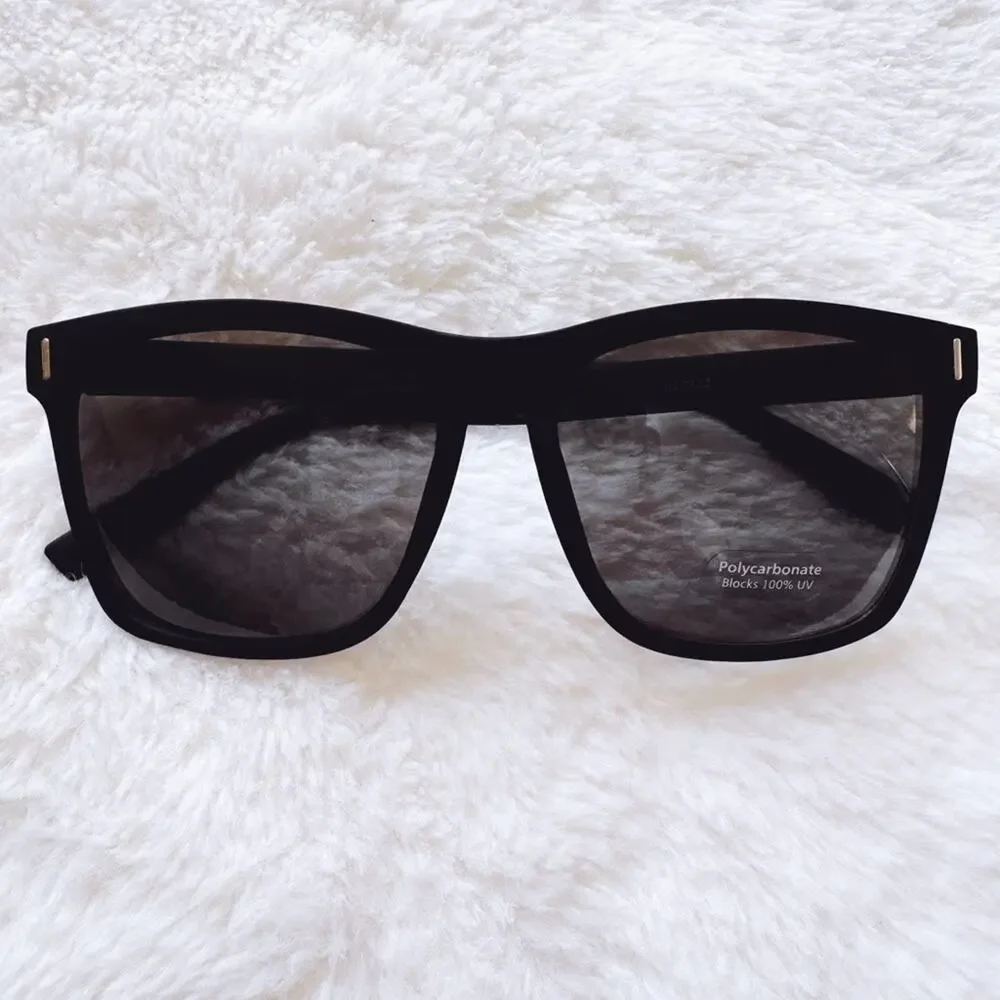Ora Black Angular Frame Sunglasses